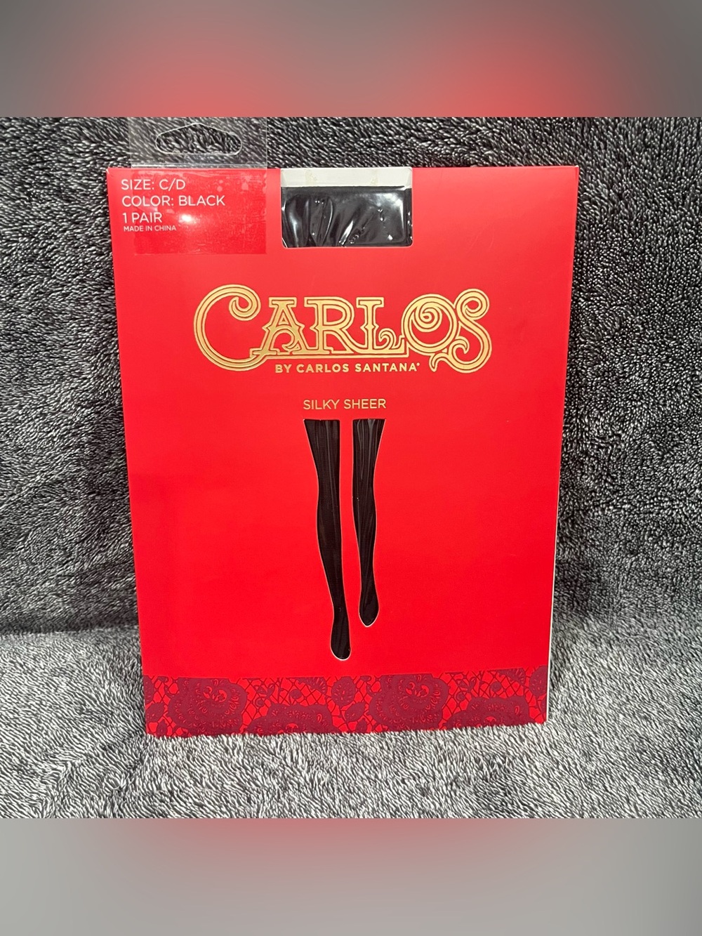 Carlos Santana Silky Sheer hosiery black size C/D-brand new